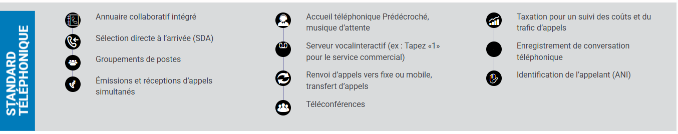 Standard 3CX CRM fonctionnalités